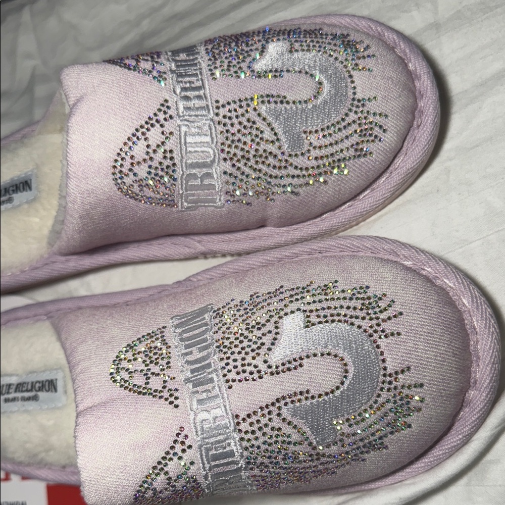 True Religion Kids Light Pink Sparkle Slippers